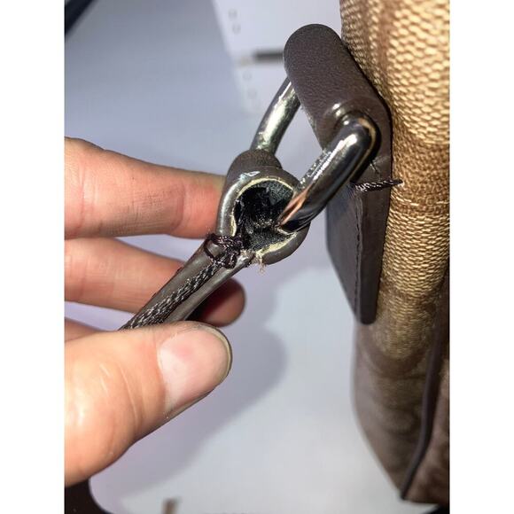 COACH F71102 BUSINESS HERITAGE STRIPE MAP PVC LEATHER BAG (ASIS) - Picture 6 of 16